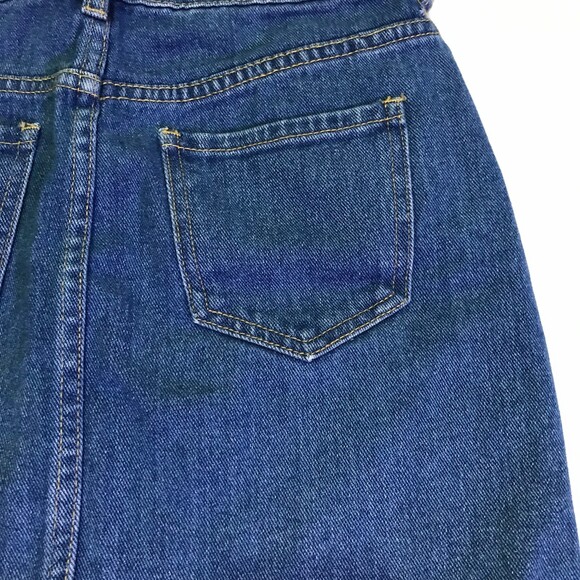 PacSun Size 25 Blue Denim Cotton Full Front Zipper Raw Hem Mini Skirt Pockets - Picture 6 of 10